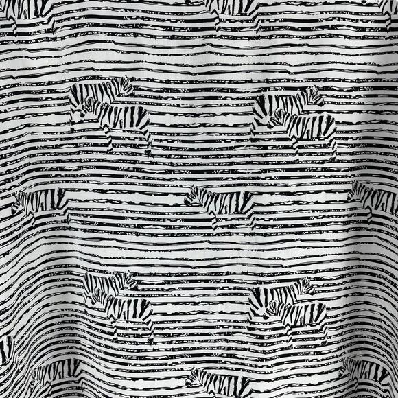 Chico's Zebra Stripe Printed Button Front Shirt Black White Size 1/ M - Picture 5 of 7